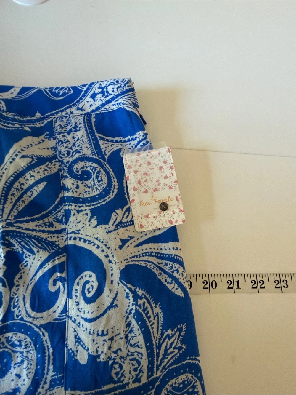 NWT Free People Smooth Sailing Blue Paisley Maxi Skirt (10) Coastal Beach Party